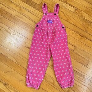 Vintage OshKosh B'Gosh Purple Tag Vestbak Overalls Pink Floral 3T USA Union Made